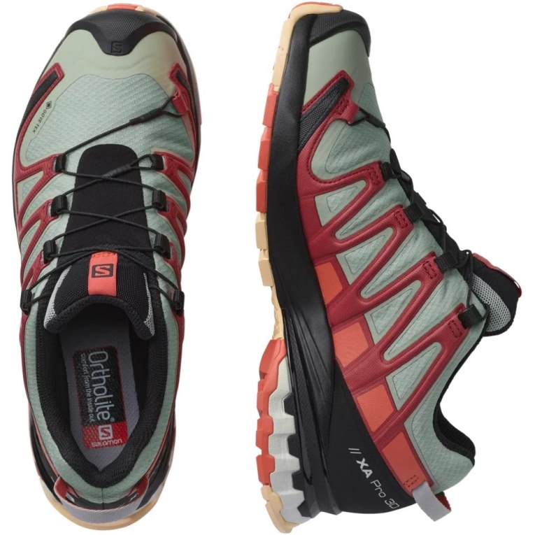 Olive / Red Salomon Xa Pro 3d V8 GTX Women's Trail Running Shoes | PH 59672W